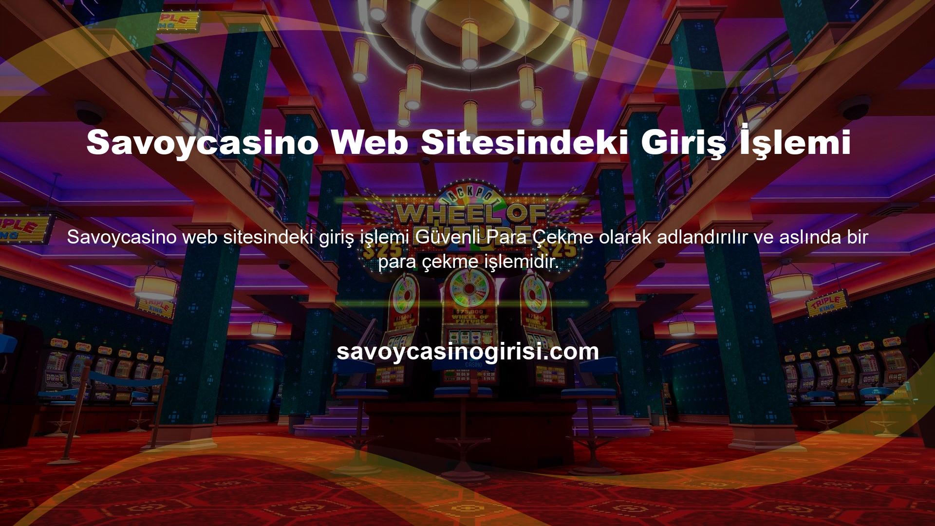 Savoycasino web sitesinden para çekmek için yapmanız gereken ilk şey üye olmaktır