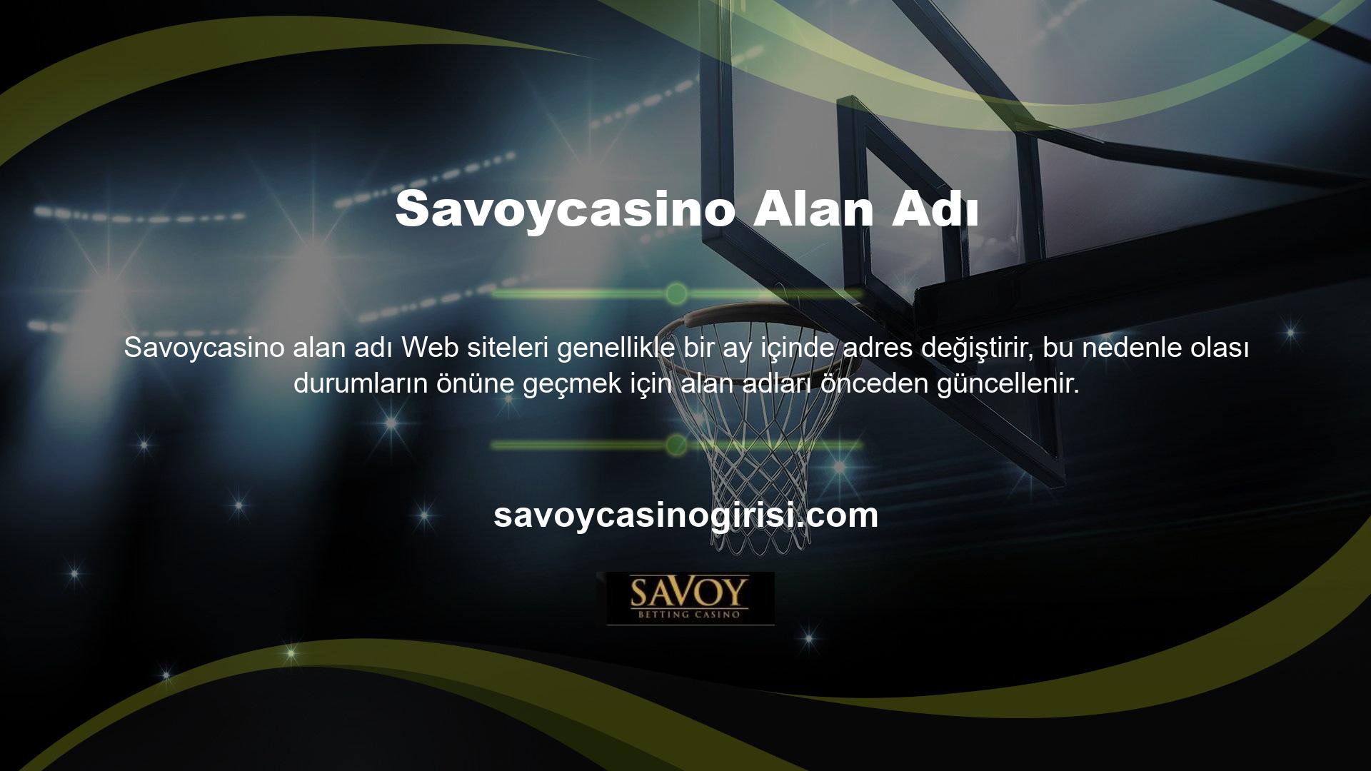 Savoycasino web sitesine, adresi seri numarası ile değiştirerek kolayca erişilebilir